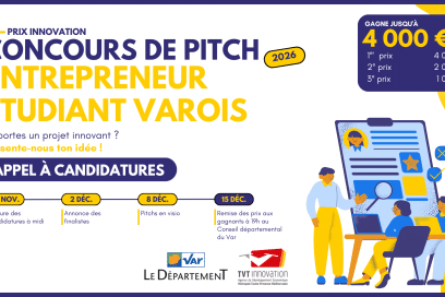 Appel à candidatures – Concours de Pitch Étudiant Entrepreneur Varois 2026 - Agrandir l'image, fenêtre modale